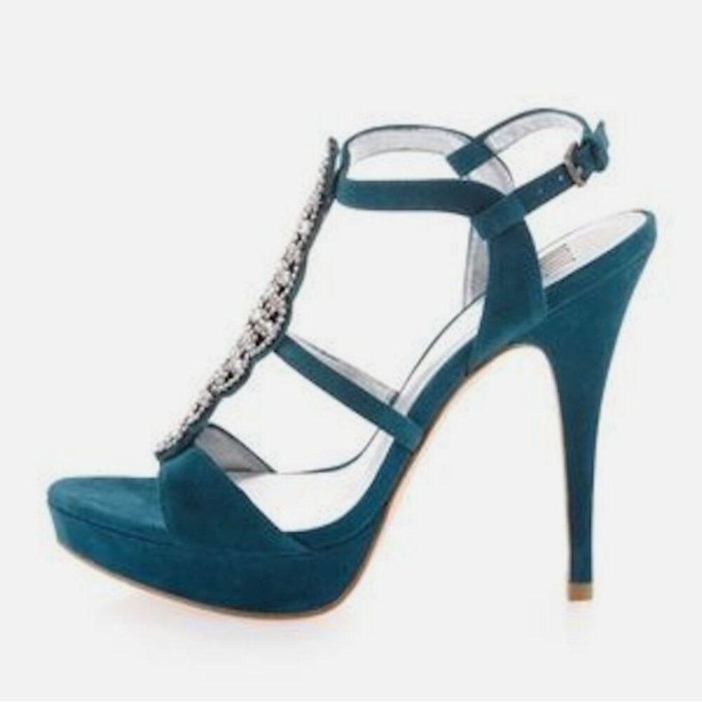 NWOB Pelle Moda Fiby Crystal Embellished Heels - Picture 3 of 9